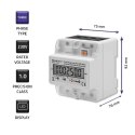 Trójfazowy elektroniczny licznik | miernik zużycia energii na szynę DIN | 400V | LCD | 4P Trójfazowy elektroniczny licznik | miernik zużycia energii na szynę DIN | 400V | LCD | 4P