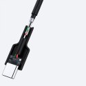 CB-CD30 kabel USB-C - USB-A 0,9m 60W PD 3A 20V nylonowy oplot czarny