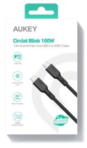 CB-KCC102 kabel USB-C - USB-C 1.8m 100W PD 5A 20V kevlar + nylonowy oplot