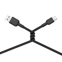 CB-NAC1 kabel USB-C - USB-A 1m 60W PD 3A 20V nylonowy oplot czarny