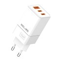 Ładowarka siciowa 65W GaN 2xUSB-C+USB-A bez kabla Biała Ładowarka siciowa 65W GaN 2xUSB-C+USB-A bez kabla Biała