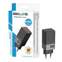 Ładowarka sieciowa 65W GaN 2xUSB-C+USB-A bez kabla Czarna Ładowarka sieciowa 65W GaN 2xUSB-C+USB-A bez kabla Czarna