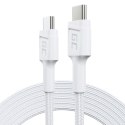 Kabel PowerStream USB-C do USB-C 2m, PD 60W, QC 3.0, biały Kabel PowerStream USB-C do USB-C 2m, PD 60W, QC 3.0, biały