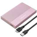 Obudowa | Kieszeń na dysk SSD HDD 2.5 cala | SATA | USB 3.0 | Super speed 5Gb/s | 2TB | Różowy Obudowa | Kieszeń na dysk SSD HDD 2.5 cala | SATA | USB 3.0 | Super speed 5Gb/s | 2TB | Różowy