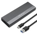 Obudowa | kieszeń na dysk SSD M.2 | SATA | NGFF | USB-C | Super speed 6Gb/s | 2TB | Szara Obudowa | kieszeń na dysk SSD M.2 | SATA | NGFF | USB-C | Super speed 6Gb/s | 2TB | Szara