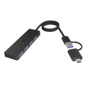 Hub IB-HUB1424-C3 4-Port USB Typ-A, złącze Typ-C/A Hub IB-HUB1424-C3 4-Port USB Typ-A, złącze Typ-C/A