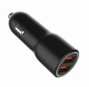 Ładowarka samochodowa 2xUSB-A QC3.0 36W czarna Ładowarka samochodowa 2xUSB-A QC3.0 36W czarna