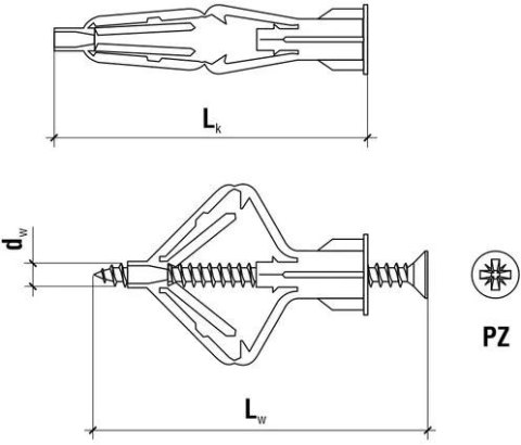 Kołki do karton gipsu 10 x 50 nylon 100szt. Kołki do karton gipsu 10 x 50 nylon 100szt.