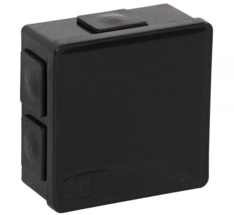 Puszka natynkowa pusta 6 wlotów VIPLAST VP-02 klik CZARNA IP55 86x86x40mm 002-05 Puszka natynkowa pusta 6 wlotów VIPLAST VP-02 klik CZARNA IP55 86x86x40mm 002-05