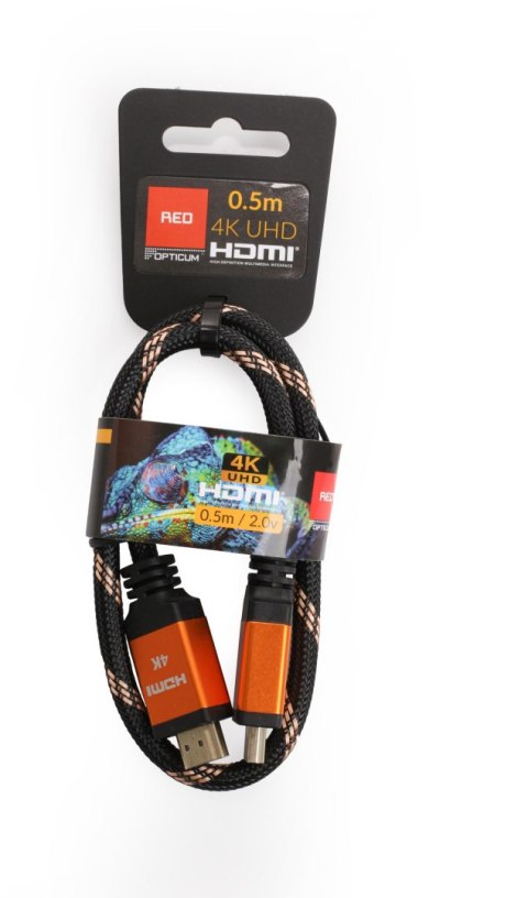 Kabel HDMI-HDMI Opticum RED 4K UHD - 0.5m (v2.0) Kabel HDMI-HDMI Opticum RED 4K UHD - 0.5m (v2.0)