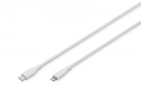 Kabel połączeniowy silikonowy USB-C - Lightning, USB 2.0 60W, certyfikat MFI, 1m Biały Kabel połączeniowy silikonowy USB-C - Lightning, USB 2.0 60W, certyfikat MFI, 1m Biały