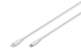 Kabel połączeniowy silikonowy USB-C - Lightning, USB 2.0 60W, certyfikat MFI, 2m Biały
