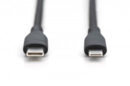 Kabel połączeniowy silikonowy USB-C - Lightning, USB 2.0 60W, certyfikat MFI, 2m Czarny