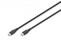 Kabel połączeniowy silikonowy USB-C - USB-C, USB 2.0 60W, 1m Czarny