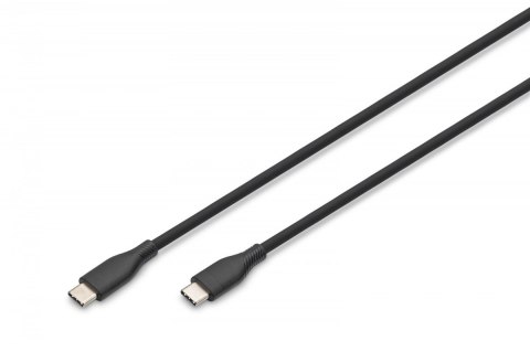 Kabel połączeniowy silikonowy USB-C - USB-C, USB 2.0 60W, 2m Czarny Kabel połączeniowy silikonowy USB-C - USB-C, USB 2.0 60W, 2m Czarny
