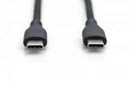 Kabel połączeniowy silikonowy USB-C - USB-C, USB 2.0 60W, 2m Czarny