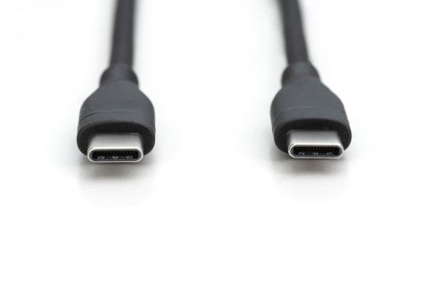 Kabel połączeniowy silikonowy USB-C - USB-C, USB 2.0 60W, 2m Czarny Kabel połączeniowy silikonowy USB-C - USB-C, USB 2.0 60W, 2m Czarny