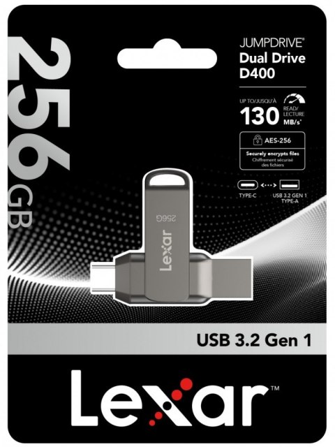 Pendrive Dual Drive D400 256GB USB-C/A 3.1 130MB/s Pendrive Dual Drive D400 256GB USB-C/A 3.1 130MB/s