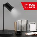 Lampka biurkowa GU10, z włącznikiem MCE370 B czarna, okrągła Lampka biurkowa GU10, z włącznikiem MCE370 B czarna, okrągła