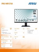 Monitor 27 cali PRO MP273A LED/FHD/Flat/100Hz/czarny Monitor 27 cali PRO MP273A LED/FHD/Flat/100Hz/czarny
