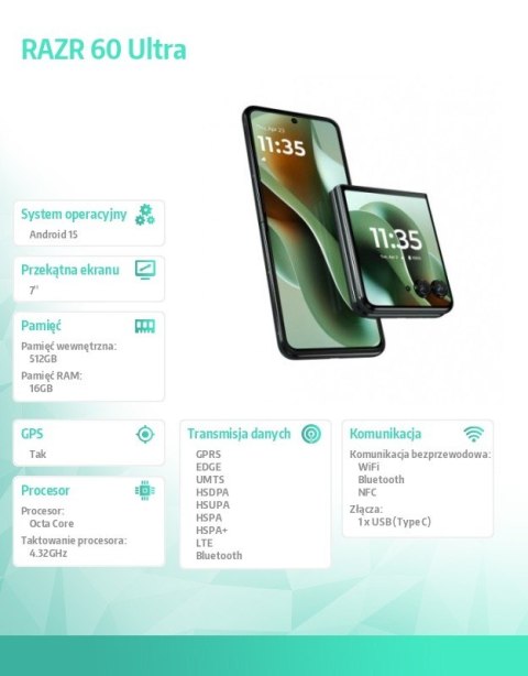 Smartfon razr 60 ultra 16/512 Scarab Smartfon razr 60 ultra 16/512 Scarab