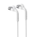 Patchcord kat.6a U/FTP 1Gbps miedź kabel sieciowy skrętka, łamana końcówka 3m biały Patchcord kat.6a U/FTP 1Gbps miedź kabel sieciowy skrętka, łamana końcówka 3m biały