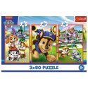 Puzzle 3x80 elementów Psia zgraja Psi Patrol Paw Patrol Puzzle 3x80 elementów Psia zgraja Psi Patrol Paw Patrol