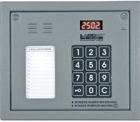 Laskomex CP-2502NP srebrny Panel audio z mini listą lokatorów Laskomex CP-2502NP srebrny Panel audio z mini listą lokatorów