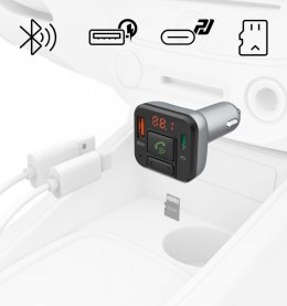 Transmiter FM z bluetooth i ładowarką 20W