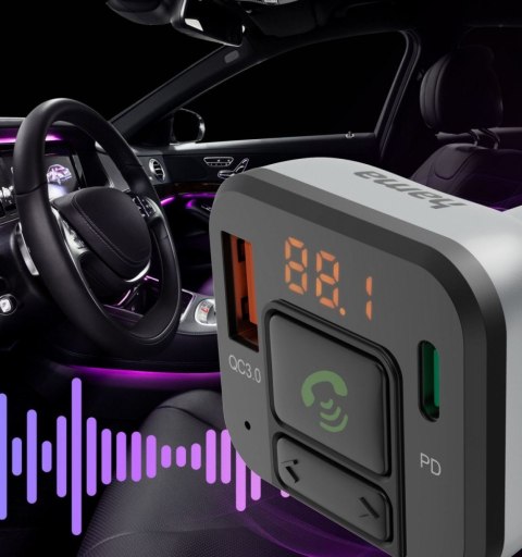 Transmiter FM z bluetooth i ładowarką 20W Transmiter FM z bluetooth i ładowarką 20W