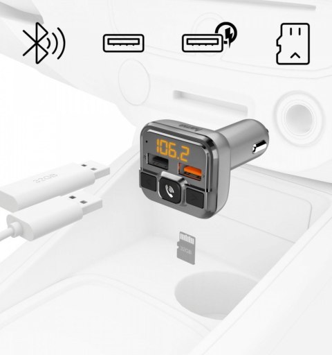 Transmter FM z bluetooth z ładowarką 18W Transmter FM z bluetooth z ładowarką 18W
