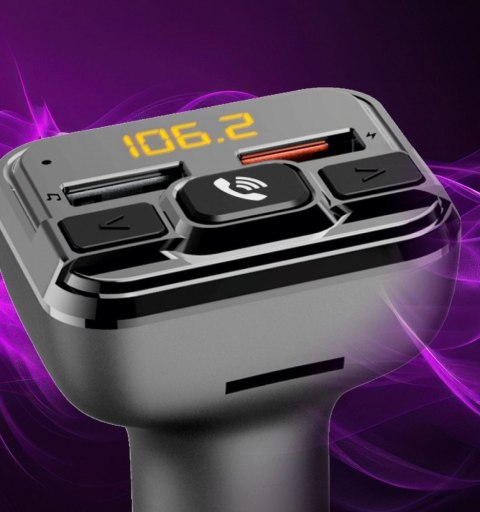Transmter FM z bluetooth z ładowarką 18W Transmter FM z bluetooth z ładowarką 18W