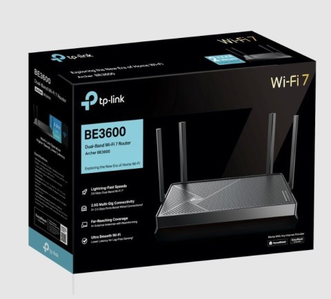 Router BE3600 DualBand Wi-Fi 7 SPEED: 688 Mbps at 2.4 GHz + 2882 Mbps at 5 GHz Router BE3600 DualBand Wi-Fi 7 SPEED: 688 Mbps at 2.4 GHz + 2882 Mbps at 5 GHz