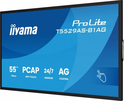 Monitor 55 cali T5529AS-B1AG VA,4K,HDMIx2,USB-C,RJ45,2x10W,WiFi, Android 14, Signal FailOver, Whiteboard, iiSignage2 (CMS), Monitor 55 cali T5529AS-B1AG VA,4K,HDMIx2,USB-C,RJ45,2x10W,WiFi, Android 14, Signal FailOver, Whiteboard, iiSignage2 (CMS),