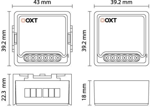 Moduł OXT mini sterownik 2 rolety ZigBee TUYA Moduł OXT mini sterownik 2 rolety ZigBee TUYA