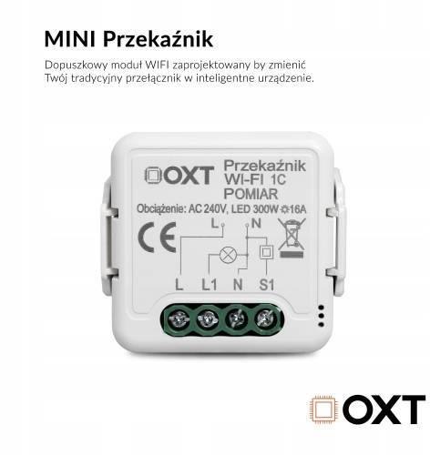 Moduł OXT przekaźnik 1 obwód pomiar 16A WIFI TUYA Moduł OXT przekaźnik 1 obwód pomiar 16A WIFI TUYA