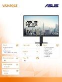 Monitor 24 cale VA249QGS FHD IPS 120Hz HDMI DP VGA Monitor 24 cale VA249QGS FHD IPS 120Hz HDMI DP VGA