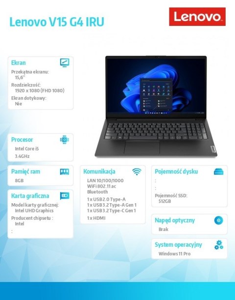 Laptop V15 G4 83A1008HPB W11Pro i5-13420H/8GB/512GB/INT/15.6 FHD/Business Black/3YRS OS Laptop V15 G4 83A1008HPB W11Pro i5-13420H/8GB/512GB/INT/15.6 FHD/Business Black/3YRS OS