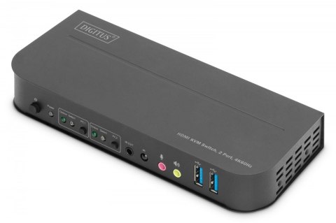 Przełącznik KVM 2 portowy, 2x HDMI IN, 1x HDMI OUT, 2x USB A, 1x Audio, 4K x 2K 60Hz, IN&OUT Przełącznik KVM 2 portowy, 2x HDMI IN, 1x HDMI OUT, 2x USB A, 1x Audio, 4K x 2K 60Hz, IN&OUT