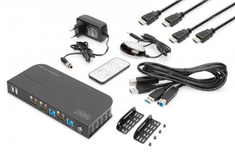 Przełącznik KVM 2 portowy, 2x HDMI IN, 1x HDMI OUT, 2x USB A, 1x Audio, 4K x 2K 60Hz, IN&OUT Przełącznik KVM 2 portowy, 2x HDMI IN, 1x HDMI OUT, 2x USB A, 1x Audio, 4K x 2K 60Hz, IN&OUT