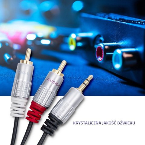 Kabel 2xRCA / Mini Jack 3.5mm | 3m | czarny Kabel 2xRCA / Mini Jack 3.5mm | 3m | czarny