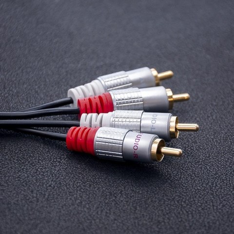 Kabel 2xRCA męski / 2xRCA męski | 2m | czarny Kabel 2xRCA męski / 2xRCA męski | 2m | czarny
