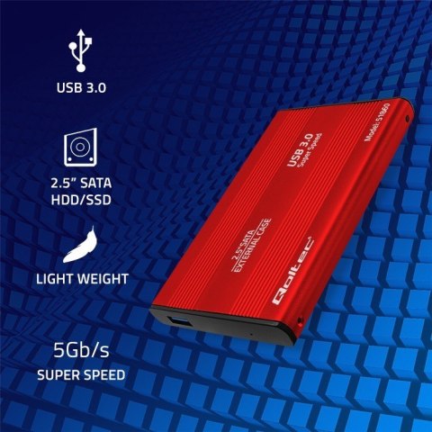 Obudowa na dysk HDD/SSD 2.5 cala SATA3 | USB 3.0 | Czerwona Obudowa na dysk HDD/SSD 2.5 cala SATA3 | USB 3.0 | Czerwona