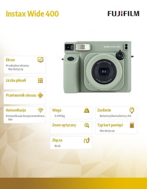 Aparat Instax WIDE 400 zielony Aparat Instax WIDE 400 zielony