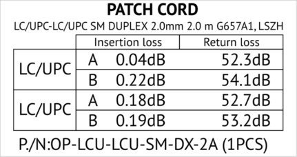 PATCHCORD ŚWIATŁOWODOWY SM 2M DUPLEX 9/125, LC/UPC-LC/UPC PATCHCORD ŚWIATŁOWODOWY SM 2M DUPLEX 9/125, LC/UPC-LC/UPC