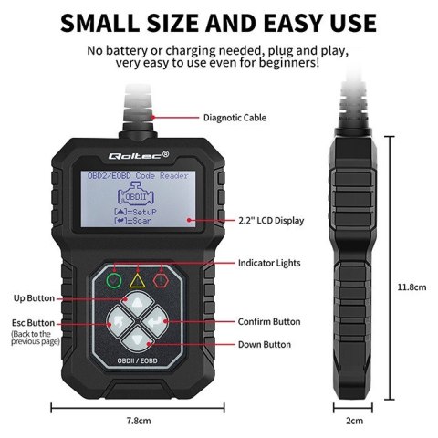 Cyfrowy Tester diagnostyczny ProLine | OBDII EOBD | 8V-25V | Dualsystem Cyfrowy Tester diagnostyczny ProLine | OBDII EOBD | 8V-25V | Dualsystem