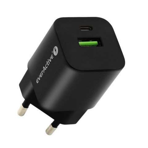 Ładowarka USB/USB-C QC3.0 30W technologia GaN Czarna Ładowarka USB/USB-C QC3.0 30W technologia GaN Czarna
