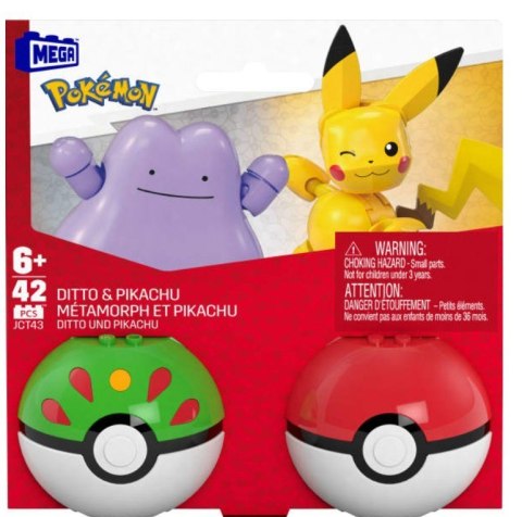 Klocki MEGA Pokemon Pokeball Pikachu i Ditto 42 elementy Klocki MEGA Pokemon Pokeball Pikachu i Ditto 42 elementy