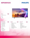 Telewizor QLED 85 cali 85PUS8510/12