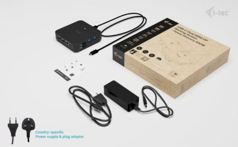Stacja dokująca USB-C DP Dual HDMI Power Delivery 100W + Uniwersalna Ładowarka 100W Stacja dokująca USB-C DP Dual HDMI Power Delivery 100W + Uniwersalna Ładowarka 100W